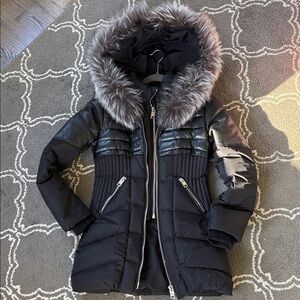 Nicole Benisti Women's Black Fur-Trimmed Jacket